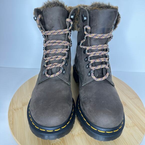 Dr. Martens 1460 Serena Collar Faux Fur Lined Lace Up Boots Womens Size 9 - Picture 3 of 7
